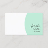 カスタムテンプレートミントエレガントグリーンホワイトモダン 名刺 (正面)