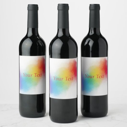 カスタムテンプレートモダンレインボー抽象芸術カラフル ワインラベル (ボトル)