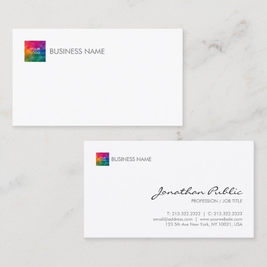 カスタムテンプレート会社ロゴはこちらエレガント 名刺 (正面/裏面)