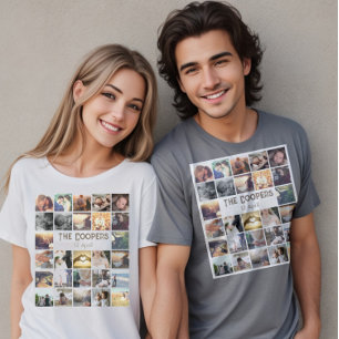 カスタムテンプレート写真コラージュ及び文字 Tシャツ