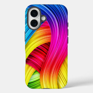 カスタムテンプレート抽象的な波状パターン iPhone 16ケース