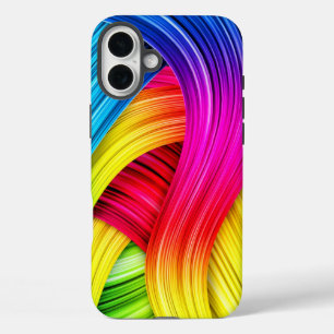 カスタムテンプレート抽象芸術波状パターン iPhone 16 PLUSケース