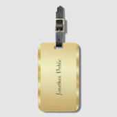 カスタムテンプレート書スクリプト名フェイク金ゴールド ラゲッジタグ (正面縦)
