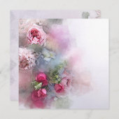 カスタムテンプレート水彩アートバラフラワーズ 招待状 (正面/裏面)