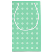 カスタムテンプレート素朴水玉模様ミントスモール スモールペーパーバッグ (裏面)