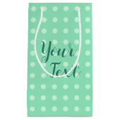 カスタムテンプレート素朴水玉模様ミントスモール スモールペーパーバッグ (正面)