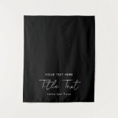 カスタムテーブルランナーモダンバナースクリプトブラック タペストリー (正面)