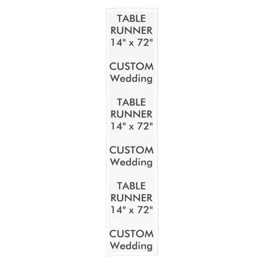 カスタムテーブルランナー14インチx 72インチ ショートテーブルランナー (正面)