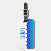 カスタムテーマバッグラベル | 青とティール(緑がかった色) ラゲッジタグ (正面縦)