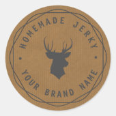 カスタムディアヘッドスタグホームメイドジャッキーラベル ラウンドシール (正面)