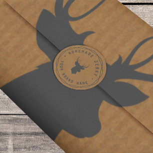 カスタムディアヘッドスタグホームメイドジャッキーラベル ラウンドシール