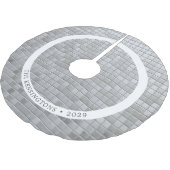 カスタムディスコをテーマにしたクリスマスツリースカート ブラッシュドポリエステルツリースカート (アングル)