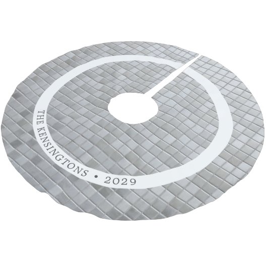 カスタムディスコをテーマにしたクリスマスツリースカート ブラッシュドポリエステルツリースカート (アングル)