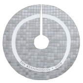 カスタムディスコをテーマにしたクリスマスツリースカート ブラッシュドポリエステルツリースカート (正面)