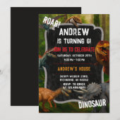 カスタムディノボーイズダノバースデーTレックスパーティー 招待状 (正面/裏面)