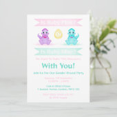 カスタムディノ水彩恐竜の性別を明らかにする 招待状 (スタンド正面)