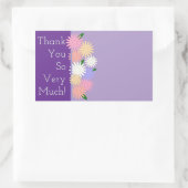 カスタムデイジーカラフルサンキューパープル 長方形シール (バッグ)