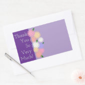 カスタムデイジーカラフルサンキューパープル 長方形シール (封筒)