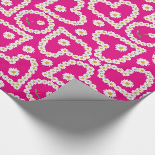カスタムデイジーラッピング紙、ピンクチェーン ラッピングペーパー (角)