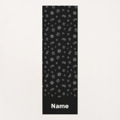 カスタムデイジー白黒花 ヨガマット (正面)