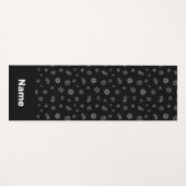 カスタムデイジー白黒花 ヨガマット (正面(横))