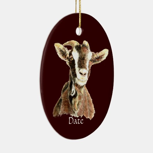 カスタムデイテッドかわいい水色ヤギ牧場動物 セラミックオーナメント (右)