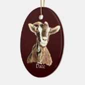 カスタムデイテッドかわいい水色ヤギ牧場動物 セラミックオーナメント (左)