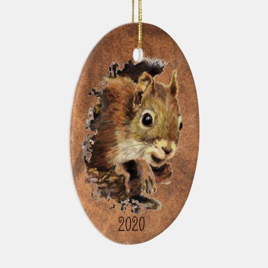 カスタムデイテッドリス動物の水の色動物アート セラミックオーナメント (右)