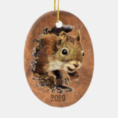 カスタムデイテッドリス動物の水の色動物アート セラミックオーナメント (裏面)