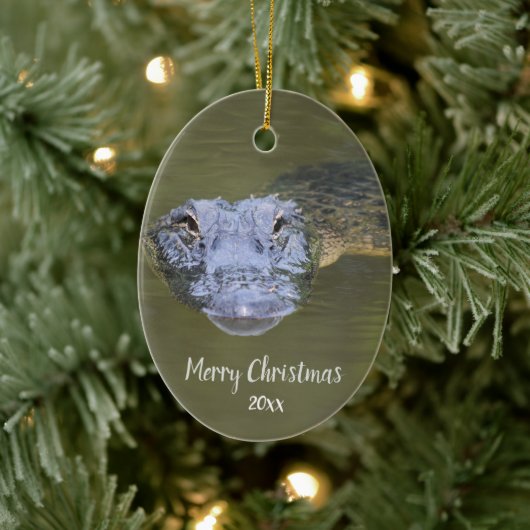 カスタムデイテッドワニ動物の野生動物 セラミックオーナメント (ツリー)