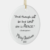 カスタムデイテッド小さいが激しい引用文 セラミックオーナメント (右)