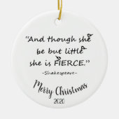 カスタムデイテッド小さいが激しい引用文 セラミックオーナメント (正面)