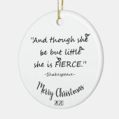 カスタムデイテッド小さいが激しい引用文 セラミックオーナメント (左)