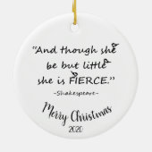 カスタムデイテッド小さいが激しい引用文 セラミックオーナメント (裏面)