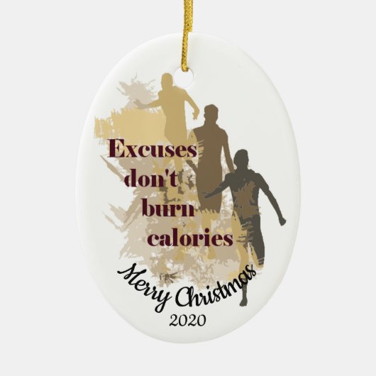 カスタムデイテッド感動的クリスマス走引用文 セラミックオーナメント (正面)