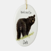 カスタムデイテッド最高のワールドズソンブラックベア セラミックオーナメント (右)