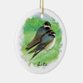カスタムデイテッド納屋スワロー、鳥、自然、野生生物 セラミックオーナメント (右)