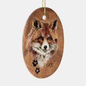 カスタムデイテッド赤いキツネトラック、水彩動物アート セラミックオーナメント (右)