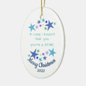 カスタムデイテッドChristmas あなたはAスター勇気付けられる セラミックオーナメント (左)