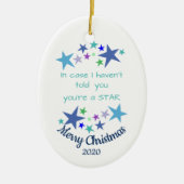 カスタムデイテッドChristmas あなたはAスター勇気付けられる セラミックオーナメント (正面)