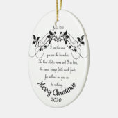 カスタムデイテッドChristmas Iはつる植物聖なる書物、 経典 セラミックオーナメント (左)