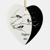 カスタムデイテッドMagpie家族の水色の鳥 セラミックオーナメント (右)