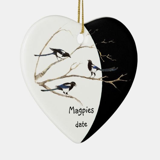 カスタムデイテッドMagpie家族の水色の鳥 セラミックオーナメント (右)