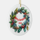 カスタムデイテッドVintageクリスマスウォーターリース セラミックオーナメント (右)