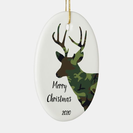 カスタムデイトカモフラージスタグディアクリスマス セラミックオーナメント (右)
