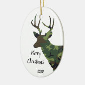 カスタムデイトカモフラージスタグディアクリスマス セラミックオーナメント (左)