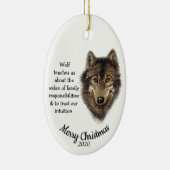 カスタムデイトクリスマスウォーターカラーウルフトーテムアート セラミックオーナメント (右)