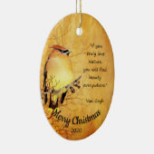 カスタムデイトクリスマスウォーターカラーシダーワクウィング セラミックオーナメント (右)