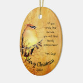 カスタムデイトクリスマスウォーターカラーシダーワクウィング セラミックオーナメント (左)