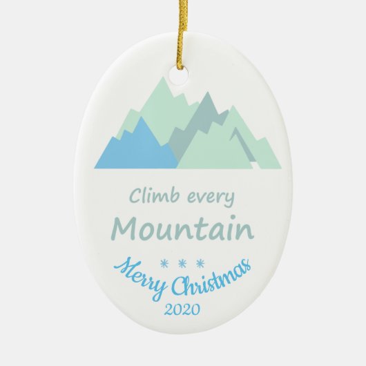 カスタムデイトクリスマスクライムオールマウンテン引用文 セラミックオーナメント (正面)